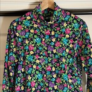 Vintage Hunt Club Floral Turtleneck Cottagecore 90's Top Size Large